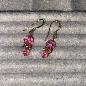 Pink beaded earrings